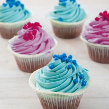 Blauwe en roze Cupcakes